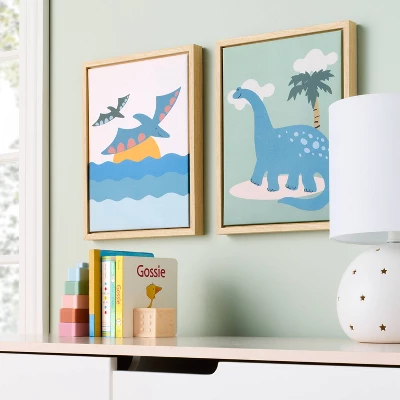 2pk 11"x14" Dino Framed Wall Art - Cloud Island™ 3 2pk 11"x14" Dino Framed Wall Art - Cloud Island™