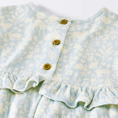 Baby Girls' Long Leg Floral Romper - Cloud Island™ Blue 4 Baby Girls' Long Leg Floral Romper - Cloud Island™ Blue - Image 2