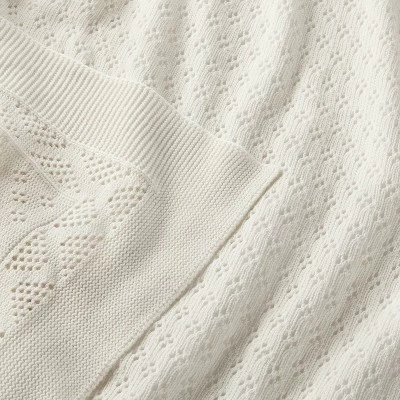 Seed Stitch Pointelle Baby Blanket - Cream - Cloud Island™ 4 Seed Stitch Pointelle Baby Blanket - Cream - Cloud Island™ - Image 2