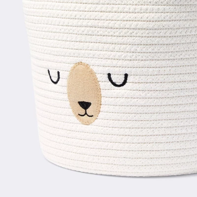 Medium Coiled Rope Round Basket Sleepy Bear - Cream - Cloud Island™ 4 Medium Coiled Rope Round Basket Sleepy Bear - Cream - Cloud Island™ - Image 2