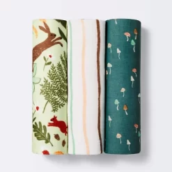 Muslin Swaddle Blanket Fauna - Pink/Green/Tan - 3pk - Cloud Island™ -Cloud Island Shop GUEST 8818075f 4502 488c ad47 41d9db576868