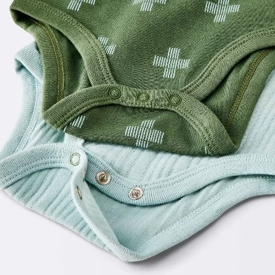 Baby Boys' 4pk Bear Long Sleeve Bodysuits - Cloud Island™ Ivory/Blue/Green 5 Baby Boys' 4pk Bear Long Sleeve Bodysuits - Cloud Island™ Ivory/Blue/Green - Image 3