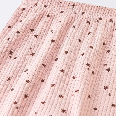 Baby Girls' 2pc Stars Wide Ribbed Long Sleeve Top & Pants Set - Cloud Island™ Pink 5 Baby Girls' 2pc Stars Wide Ribbed Long Sleeve Top & Pants Set - Cloud Island™ Pink - Image 3
