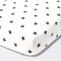 Flannel Fitted Crib Sheet Stars - Cloud Island™ - Cream/Black -Cloud Island Shop GUEST 93a57524 5492 4797 9c4e b544f03e5146