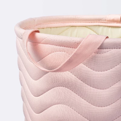 Quilted Fabric Medium Round Storage Basket - Light Pink - Cloud Island™ 4 Quilted Fabric Medium Round Storage Basket - Light Pink - Cloud Island™ - Image 2