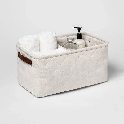 Decorative Basket - Cloud Island™ Large Quilted Bin Off White 3 Decorative Basket - Cloud Island™ Large Quilted Bin Off White