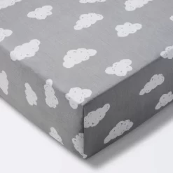 Crib Fitted Sheet Clouds - Cloud Island™ Gray -Cloud Island Shop GUEST 9c26dfc1 2a52 45f2 8559 0a1019e94e4e