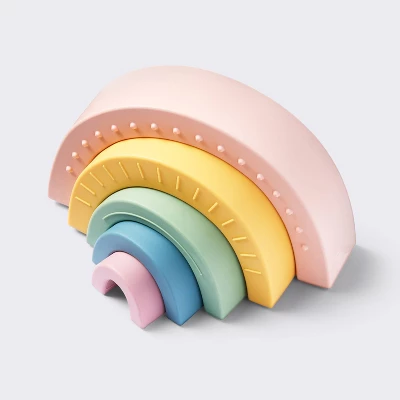 Silicone Toy - Rainbow Stacker - Cloud Island™ 4 Silicone Toy - Rainbow Stacker - Cloud Island™ - Image 2