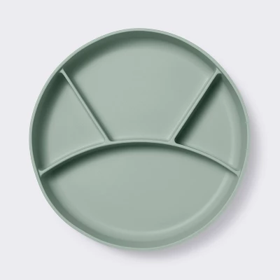 Silicone Suction Divided Plate - Green - Cloud Island™ 5 Silicone Suction Divided Plate - Green - Cloud Island™ - Image 3