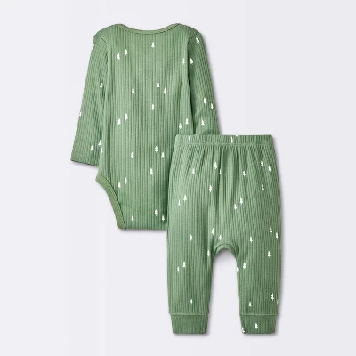 Baby Boys' 2pc Wide Ribbed Top & Bottom Set - Cloud Island™ Green 3 Baby Boys' 2pc Wide Ribbed Top & Bottom Set - Cloud Island™ Green