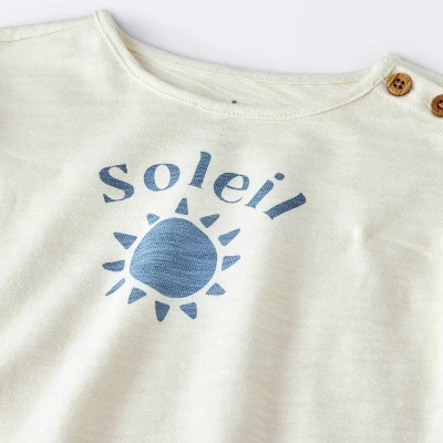 Baby Girls' Soliel Modal T-Shirt & Bike Shorts Set - Cloud Island™ Off-White 4 Baby Girls' Soliel Modal T-Shirt & Bike Shorts Set - Cloud Island™ Off-White - Image 2