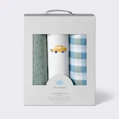 Muslin Swaddle Baby Blanket - Transportation - 3pk - Cloud Island™ -Cloud Island Shop GUEST ad57871d 8708 48e1 81e0 f396becd09da
