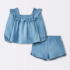 Baby Girls' 2pc Gauze Long Sleeve Top And Bloomer Set - Cloud Island™ Blue 9 Baby Girls' 2pc Gauze Long Sleeve Top And Bloomer Set - Cloud Island™ Blue -Cloud Island Shop GUEST b2193416 cbaf 4db6 b69c dc4e97c8798d