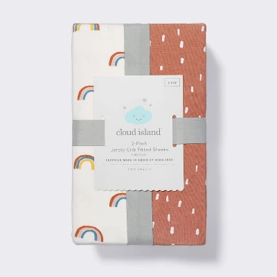 Fitted Jersey Crib Sheet - Rainbows - 2pk - Cloud Island™ 5 Fitted Jersey Crib Sheet - Rainbows - 2pk - Cloud Island™ - Image 3