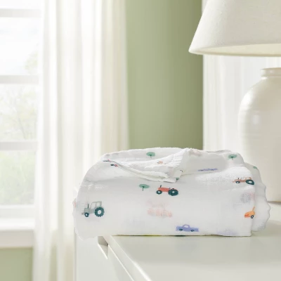 Muslin Swaddle Blanket - Cloud Island™ Trucks 3 Muslin Swaddle Blanket - Cloud Island™ Trucks