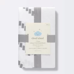 Fitted Jersey Crib Sheet - Cloud Island™ Gray Chevron And Solid White - 2pk -Cloud Island Shop GUEST c62fb659 0ab0 4bfc 8594 efba432915bd