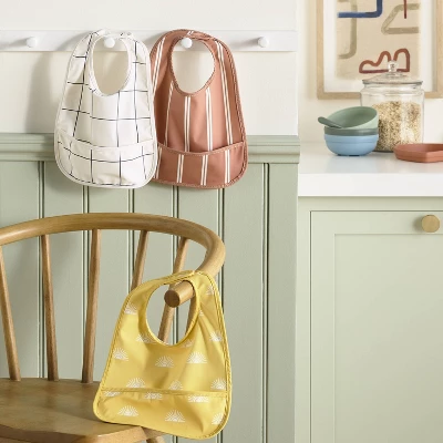 Water-Resistant Bibs - 3pk - Suns/Stripe - Cloud Island™ 3 Water-Resistant Bibs - 3pk - Suns/Stripe - Cloud Island™