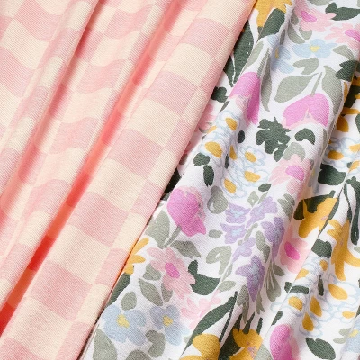 Fitted Jersey Crib Sheet - Painterly Floral - 2pk - Cloud Island™ 4 Fitted Jersey Crib Sheet - Painterly Floral - 2pk - Cloud Island™ - Image 2