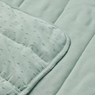 Rayon From Bamboo Jersey Quilted Blanket - Dashes - Green - Cloud Island™ 4 Rayon From Bamboo Jersey Quilted Blanket - Dashes - Green - Cloud Island™ - Image 2