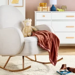 Solid Satin Edge Plush Baby Blanket - Russet Brown - Cloud Island™