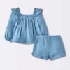 Baby Girls' 2pc Gauze Long Sleeve Top And Bloomer Set - Cloud Island™ Blue 1 Baby Girls' 2pc Gauze Long Sleeve Top And Bloomer Set - Cloud Island™ Blue -Cloud Island Shop GUEST d3483a0c 7ff7 491f 8160 b31dcaa15c8b