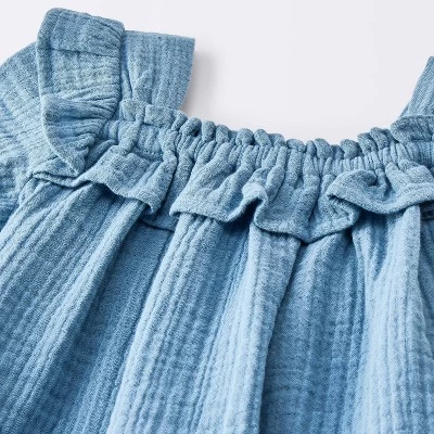 Baby Girls' 2pc Gauze Long Sleeve Top And Bloomer Set - Cloud Island™ Blue 4 Baby Girls' 2pc Gauze Long Sleeve Top And Bloomer Set - Cloud Island™ Blue - Image 2