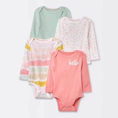Baby Girls' 4pk Long Sleeve Bodysuit - Cloud Island™ Floral 8 Baby Girls' 4pk Long Sleeve Bodysuit - Cloud Island™ Floral - Image 6