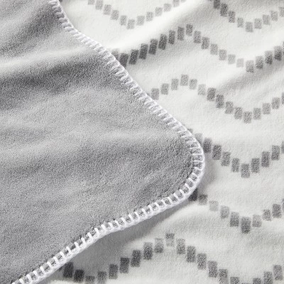 Plush Baby Blanket - Chevron - Gray - Cloud Island™ 4 Plush Baby Blanket - Chevron - Gray - Cloud Island™ - Image 2