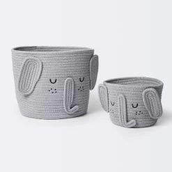 Coiled Rope Forest Animal Medium Round Storage Basket - Elephant - Cloud Island™ -Cloud Island Shop GUEST de4bc3fc b5eb 4a20 b557 4463d102a57d