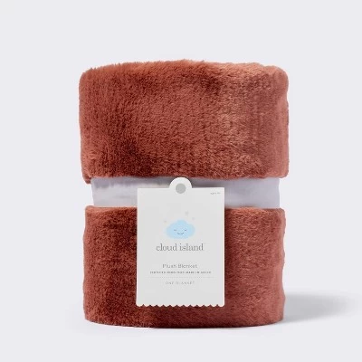 Solid Satin Edge Plush Baby Blanket - Russet Brown - Cloud Island™ 5 Solid Satin Edge Plush Baby Blanket - Russet Brown - Cloud Island™ - Image 3