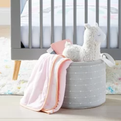 Medium Round Bin With Slub Stitching - Gray - Cloud Island™