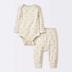 Baby 2pc Weiner Dogs Wide Ribbed Top & Bottom Set - Cloud Island™ Khaki -Cloud Island Shop GUEST e54da578 907b 44c7 82ce ba08e0de41e3