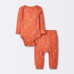 Baby 2pc Neutral Mushroom Wide Ribbed Top & Bottom Set - Cloud Island™ Rust -Cloud Island Shop GUEST e9b0c588 6fff 4b53 a989 dde47b1a0daf