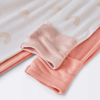 Baby Girls' 2pk Rainbow So Very Soft Modal Blend Sleep N' Play - Cloud Island™ Pink 4 Baby Girls' 2pk Rainbow So Very Soft Modal Blend Sleep N' Play - Cloud Island™ Pink - Image 2