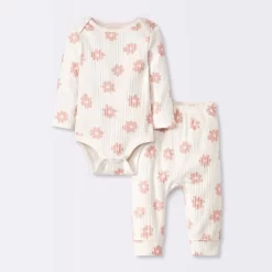 Baby 2pc Floral Wide Ribbed Top & Bottom Set - Cloud Island™ Cream 9 Baby 2pc Floral Wide Ribbed Top & Bottom Set - Cloud Island™ Cream -Cloud Island Shop GUEST ec0de7be 7c6a 488d 9e19 38aedabc4464
