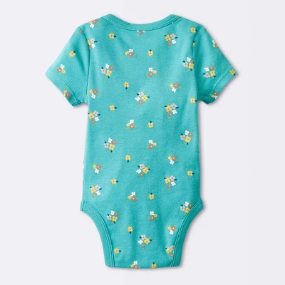 Baby Girls' 4pk Short Sleeve Bodysuit - Cloud Island™ Floral 3 Baby Girls' 4pk Short Sleeve Bodysuit - Cloud Island™ Floral