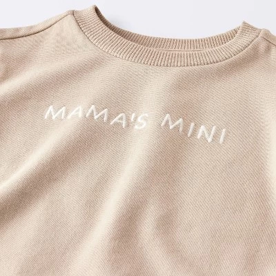 Baby Boys' 2pc Mama's Mini Embroidered Sweatshirt Set - Cloud Island™ Tan 4 Baby Boys' 2pc Mama's Mini Embroidered Sweatshirt Set - Cloud Island™ Tan - Image 2
