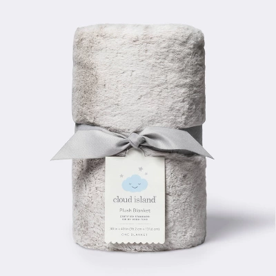 Solid Satin Edge Plush Blanket - Cloud Island™ Gray 5 Solid Satin Edge Plush Blanket - Cloud Island™ Gray - Image 3