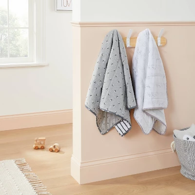 Jersey Knit Reversible Blanket Two By Two - Cloud Island™ Gray 3 Jersey Knit Reversible Blanket Two By Two - Cloud Island™ Gray