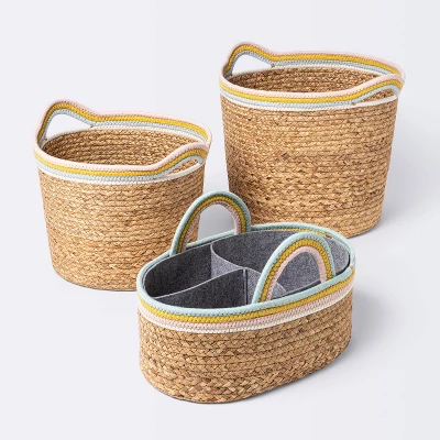Natural Woven Round Storage Bin With Coiled Rope Handle - Cloud Island™ M 5 Natural Woven Round Storage Bin With Coiled Rope Handle - Cloud Island™ M - Image 3