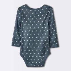 Baby 4pk Long Sleeve Moons Bodysuit - Cloud Island™ Gray