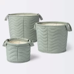 Quilted Fabric Large Round Storage Basket - Green - Cloud Island™ -Cloud Island Shop GUEST fe54c62f 90f2 4ff1 bc3f d731445825aa